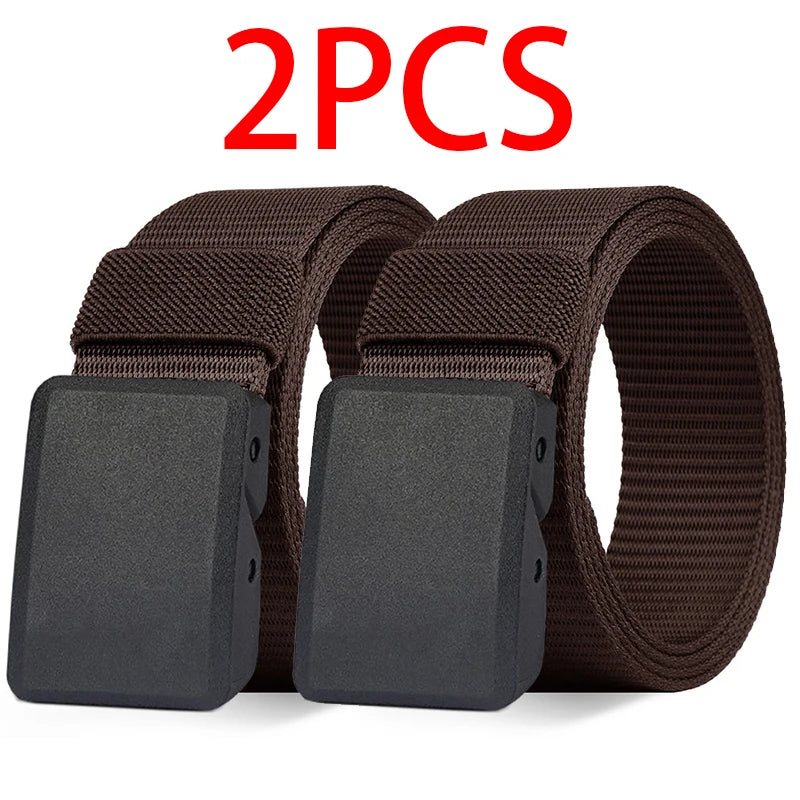 2PC Military Automatic Buckle Nylon Belt Outdoor Hunting Multifunctional Tactical Canvas Belt High Quality Men and Womenbelt