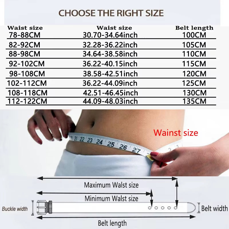 Men High Quality Genuine Leather Belt Luxury Designer Belts Men Cowskin Fashion Strap Male Jeans for Man Cowboy