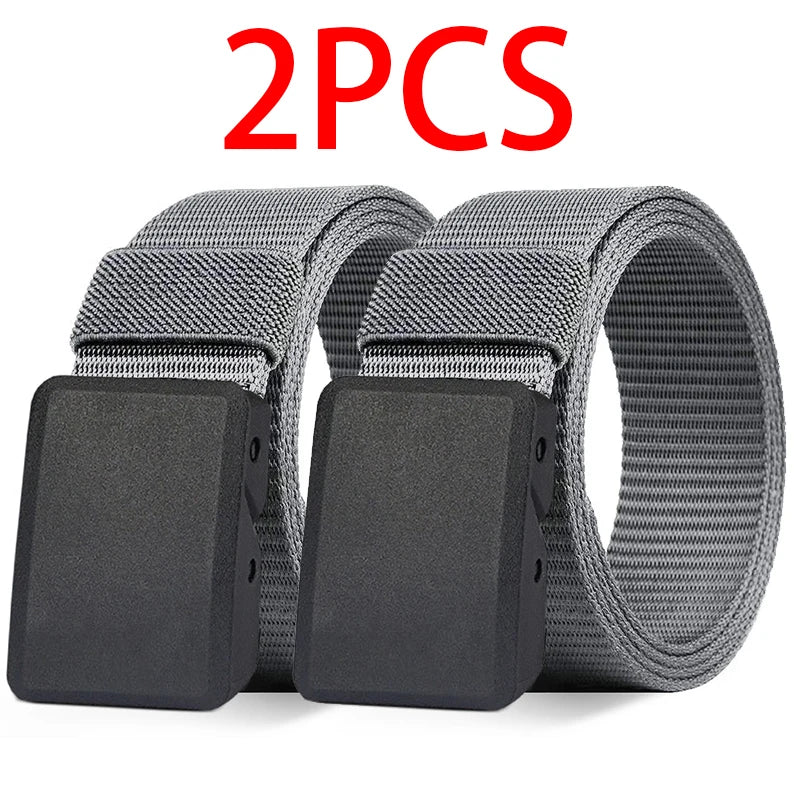 2PC Military Automatic Buckle Nylon Belt Outdoor Hunting Multifunctional Tactical Canvas Belt High Quality Men and Womenbelt