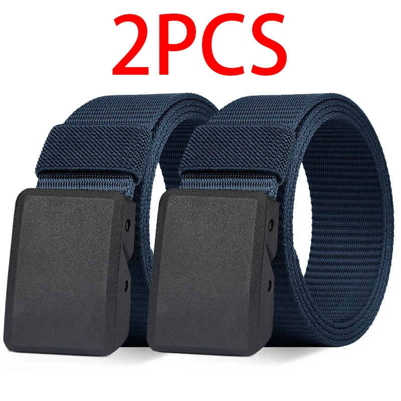 2PC Military Automatic Buckle Nylon Belt Outdoor Hunting Multifunctional Tactical Canvas Belt High Quality Men and Womenbelt