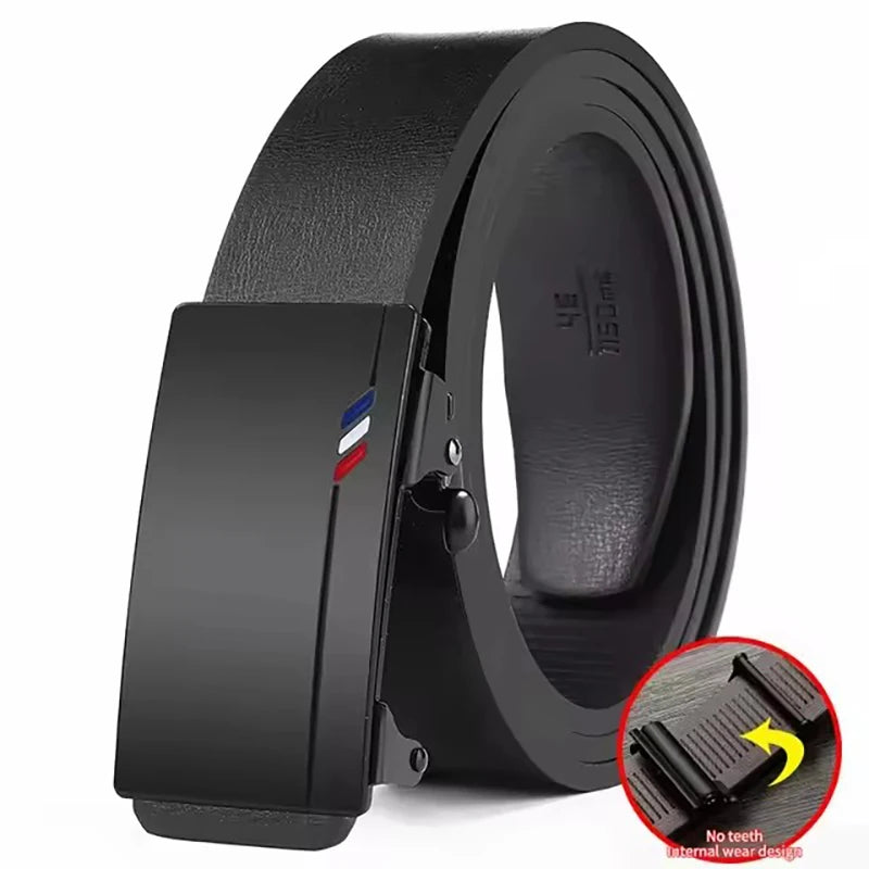 Fashion Business Men'S Belt Genuine Luxury Brand Belt Automatic Buckle Belt PU Leather Soft Belt with Cargo Pants Jeans Belt