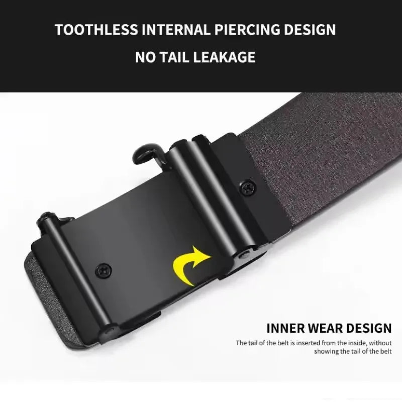 Fashion Business Men'S Belt Genuine Luxury Brand Belt Automatic Buckle Belt PU Leather Soft Belt with Cargo Pants Jeans Belt