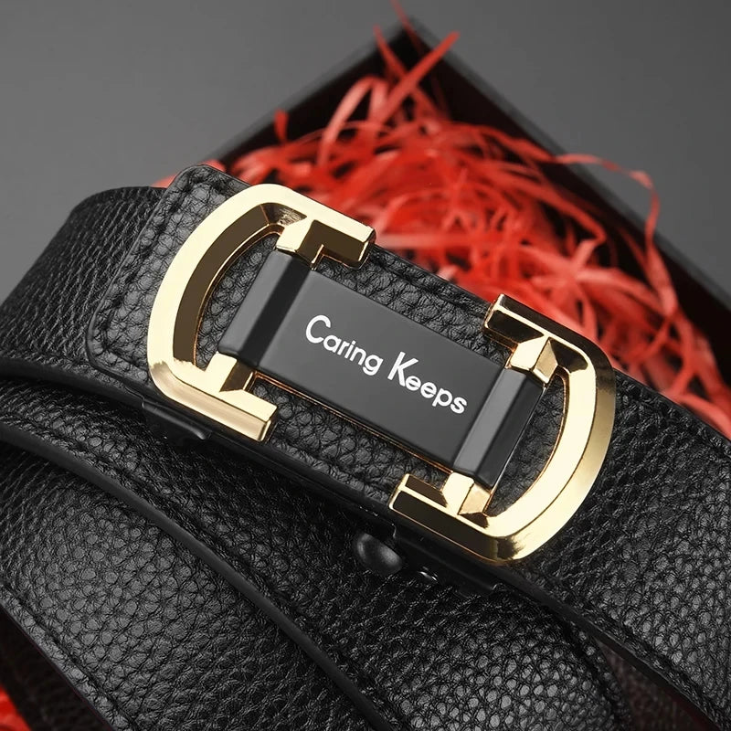 1Pc Fashion Business Men'S Belt Genuine Luxury Brand Belt Automatic Buckle Belt PU Leather Soft Belt with Cargo Pants Jeans Belt
