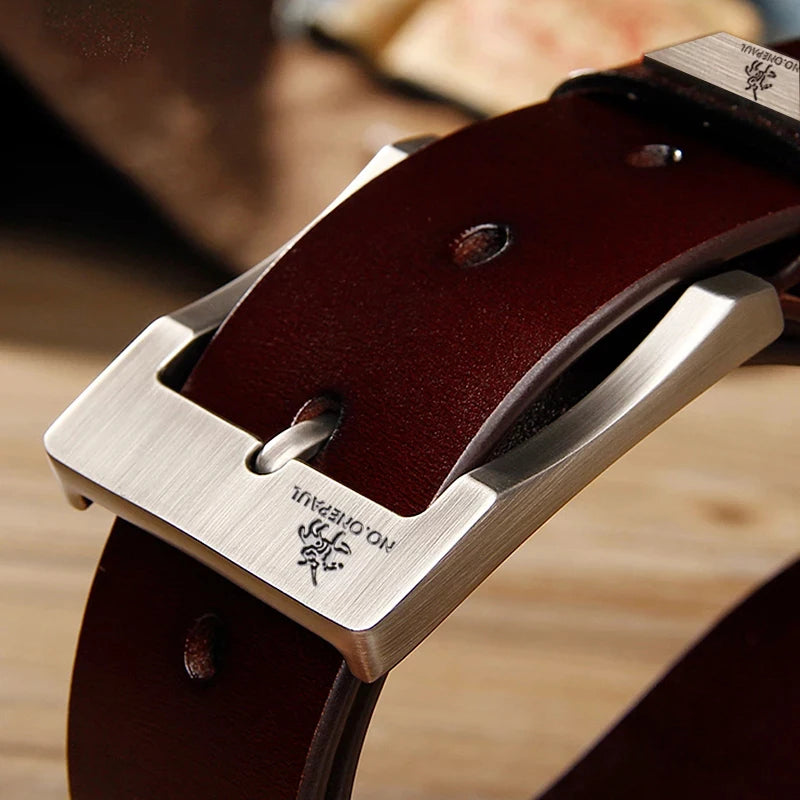 Leather Men'S High-Quality Buckle Jeans Leather Casual Belt Business Denim Belt Men'S Fashion Designer 2025 New
