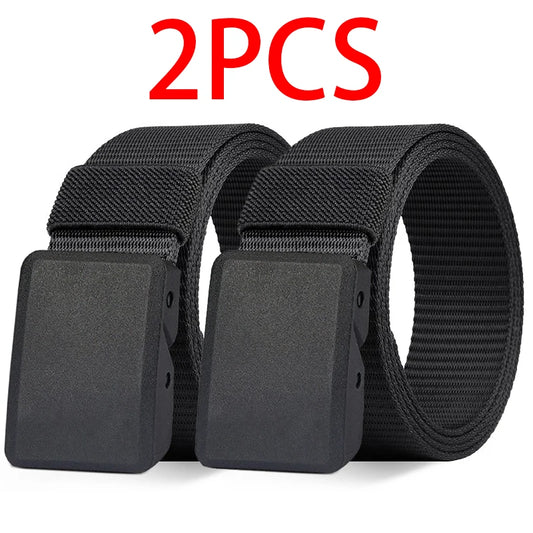 2PC Military Automatic Buckle Nylon Belt Outdoor Hunting Multifunctional Tactical Canvas Belt High Quality Men and Womenbelt