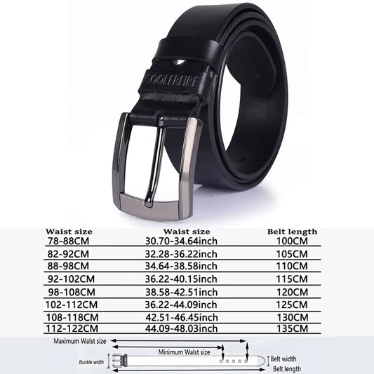 Men High Quality Genuine Leather Belt Luxury Designer Belts Men Cowskin Fashion Strap Male Jeans for Man Cowboy