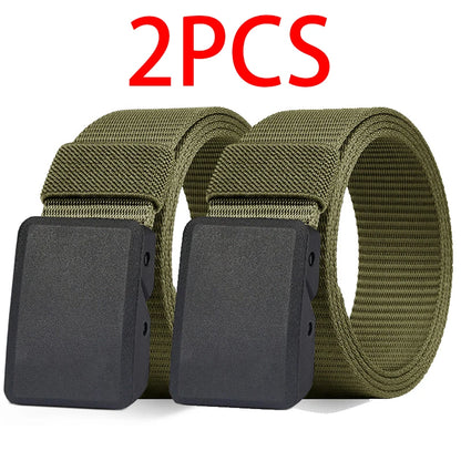 2PC Military Automatic Buckle Nylon Belt Outdoor Hunting Multifunctional Tactical Canvas Belt High Quality Men and Womenbelt